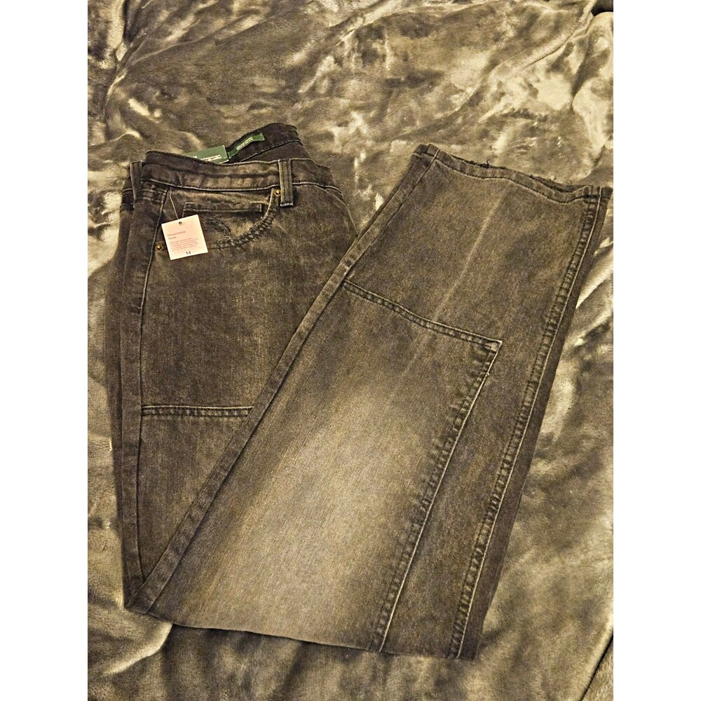 Wild Fable High Rise Carpenter Jeans Black Washed Straight Size 14 New With Tags